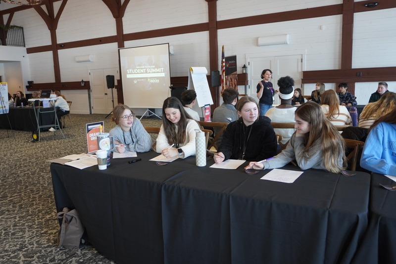 Oliva Perez, second front left, participates in the WSWHE BOCES Student Summit on March 5. 