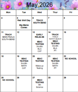 month of May 2026 calendar with important events. 