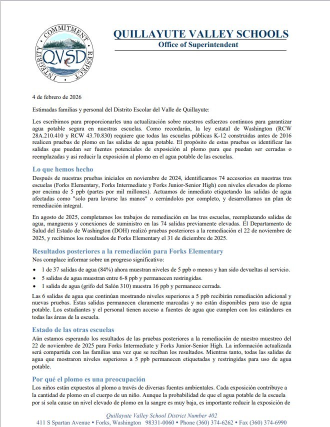 Lead in Water in Spanish pg. 1