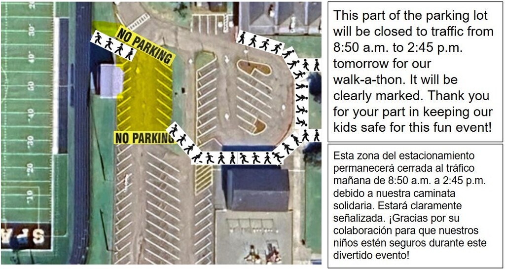 No parking area for walk-a-thon