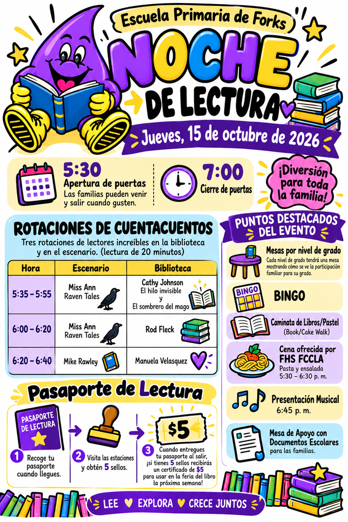 Noche de Lectura de FES Jueves, 15 de octubre de 2026 a las 5:30 p. m.