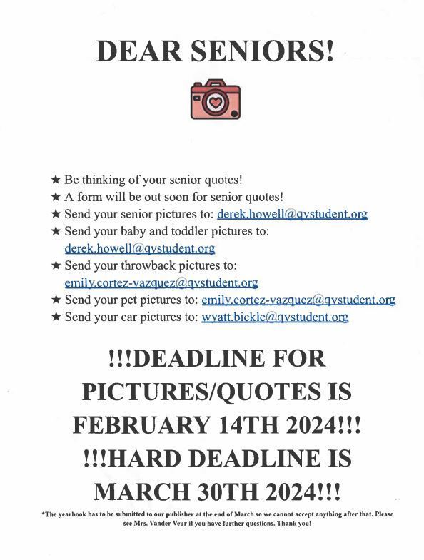 Senior Year Announcement