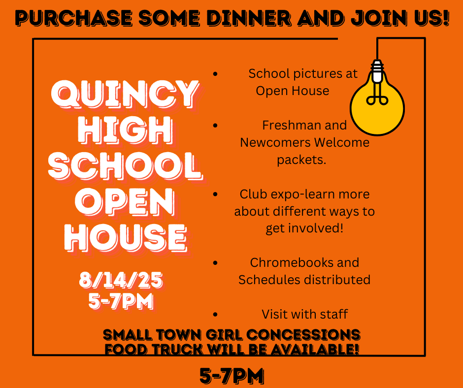 Light Bulb with orange background; Open House information