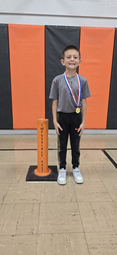 Congratulations to Caseton Bull for making the Impossible Shot in P.E. Mr. Harmon picks two students who demonstrate good sportsmanship to take a shot with a tennis ball from 6ft. Caseton was the 1st one to make it this year!