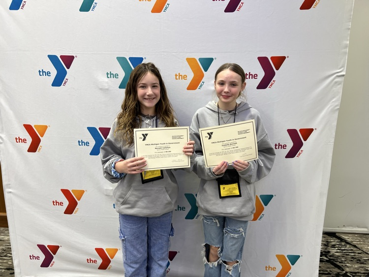 Neveah C. and Izzy B. with their first bill passed.