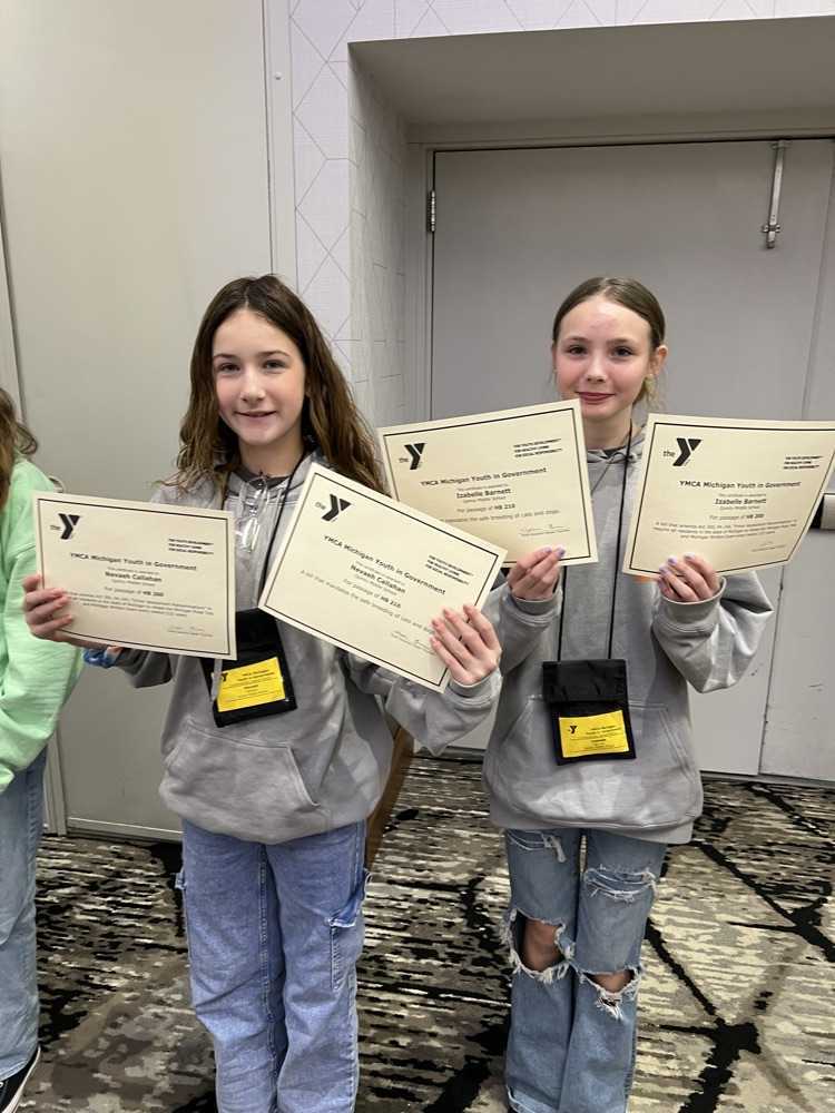 Neveah C. and Izzy B. with BOTH of their passed bills.