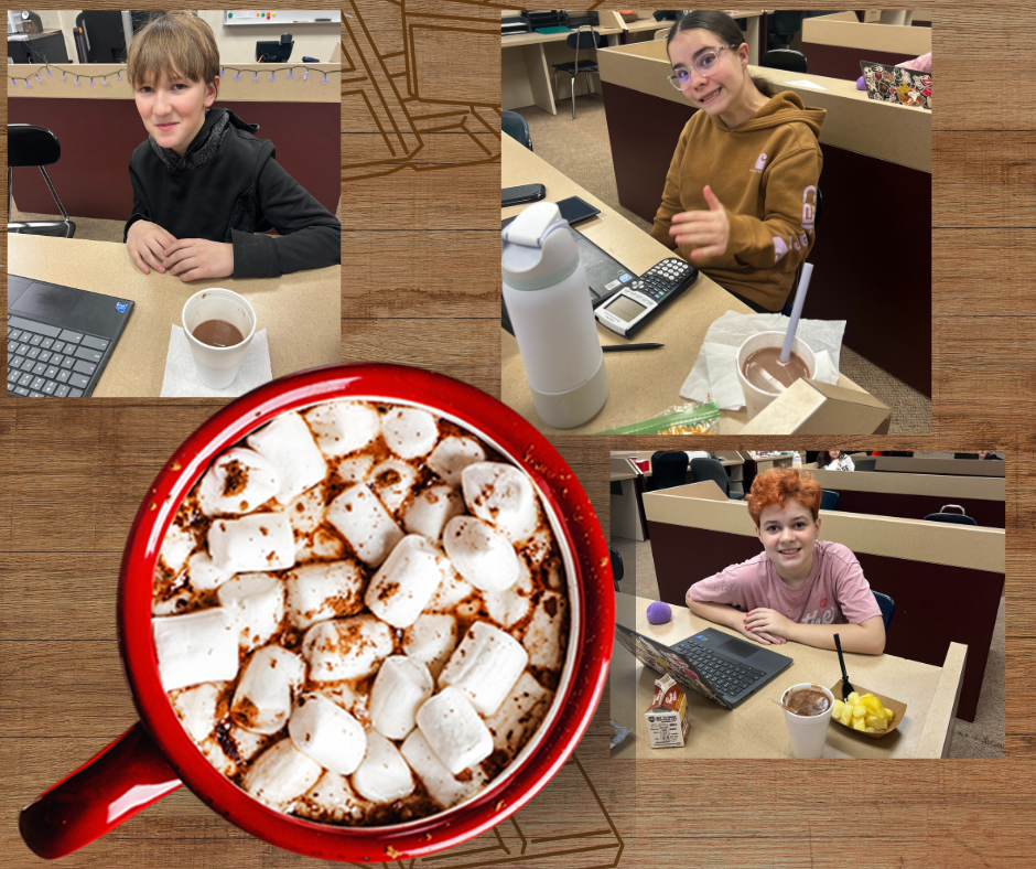 Hot chocolate in Mrs. Neusbaum's class.