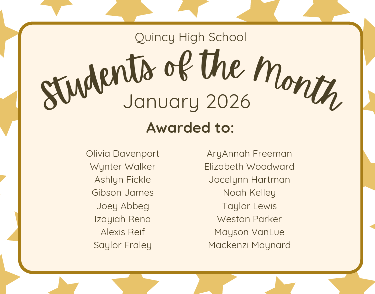 Student of the Month flyer