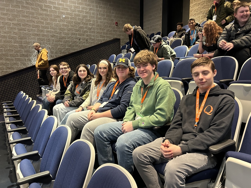 Students sitting in seats in a lecture hall