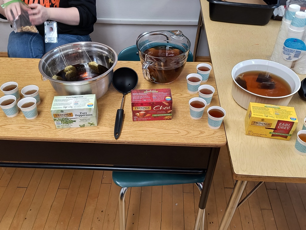 5th graders got to try different kinds of tea after learning about the Boston Tea Party