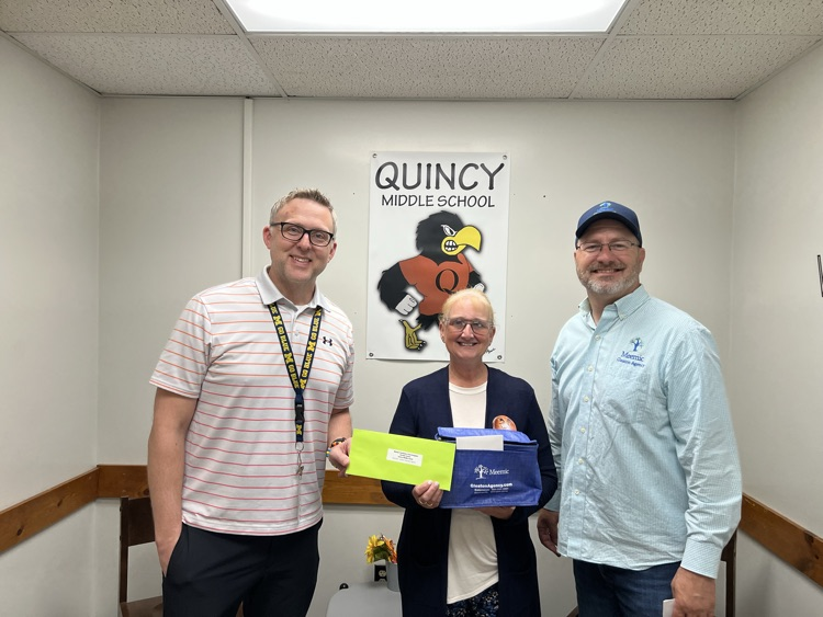 Mr. Suever, Mrs. Neusbaum, and Marcus Gleason from Meemic