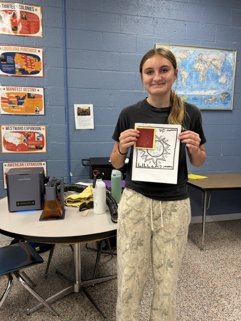 Addy with her design