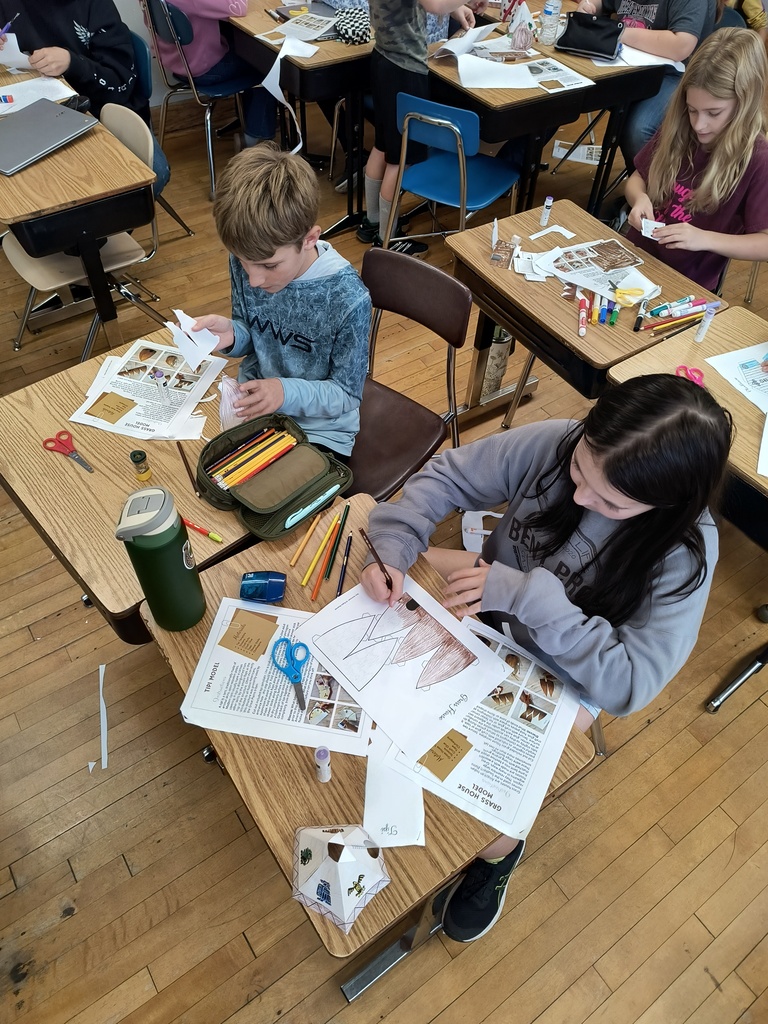 Students creating 3d models of Native American homes