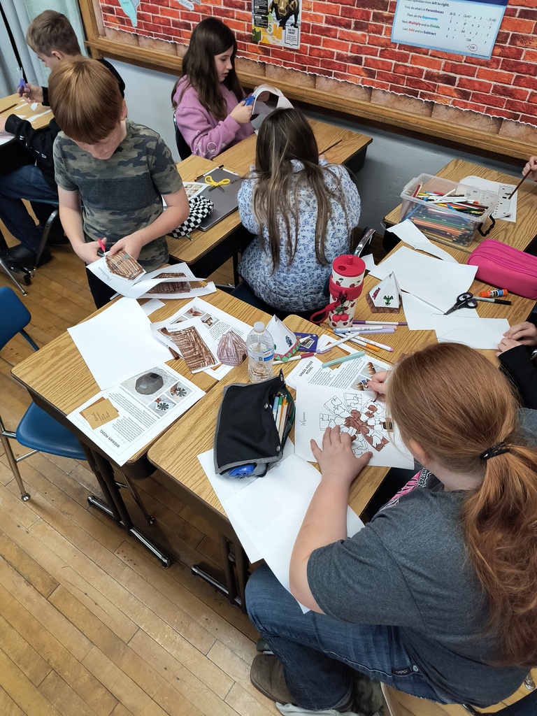 Students creating 3d models of Native American homes