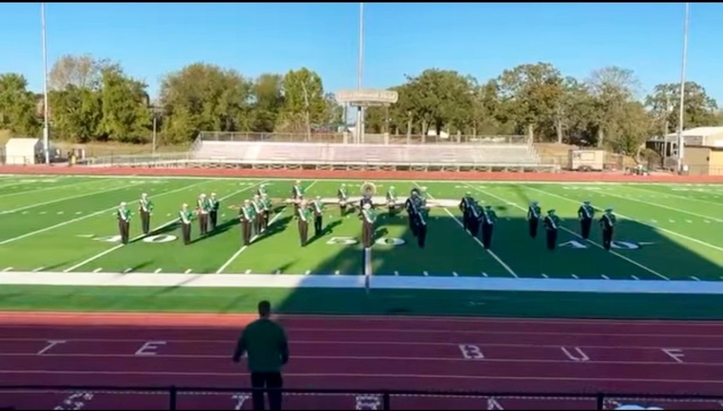 The Quinton High School Band competed today at the OSSAA Regional Marching Contest in McAlester. The band received an Excellent rating for their performance. A very big thank you to the administration, the varsity football team, and the cheer squad for cheering us on.