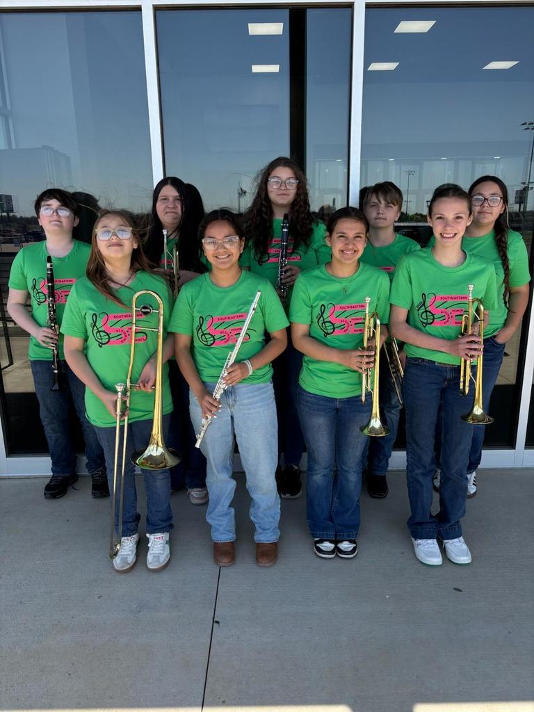 The following students made the Southeastern Beginning Honor Band: Paisley Bray, Izabella Richey, Ella York, Elijah Turbiville, Ellis Turbiville, Zia Zaldana, Braylen Gragg, Naomi Perez and Bristol Spearman. Go Savages!