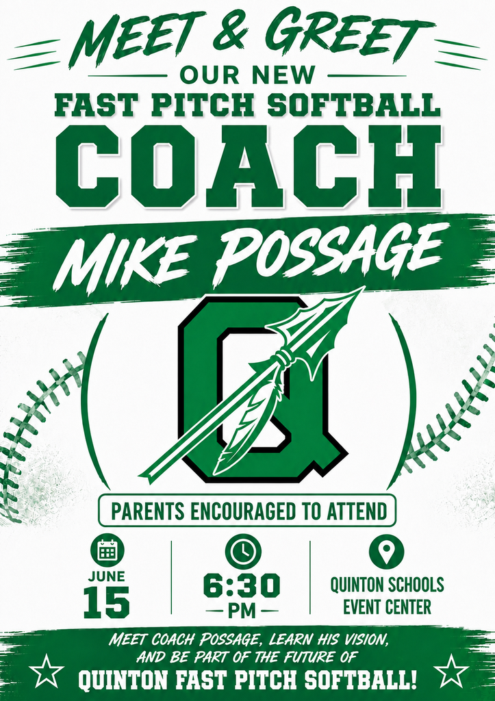 Meet and Greet for Fast Pitch softball coach Mike Possage will be at 6:30PM on June 15th at the Event Center.