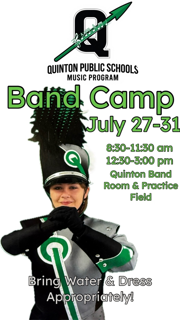 Band Camp July 27-31 8:30-11:30am 12:30-3:00 PM