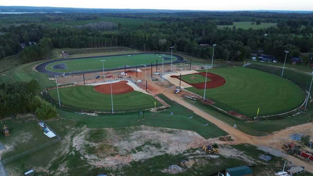 aerial photo of football field