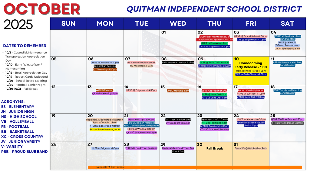 october calendar