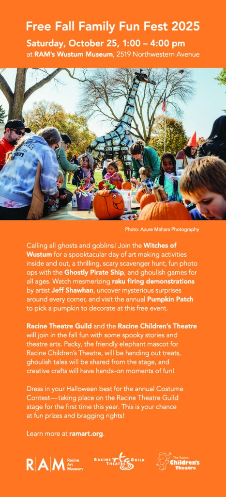 Free Family Fun Fest 2025 Oct 25, 1pm - 4pm RAM Wustum