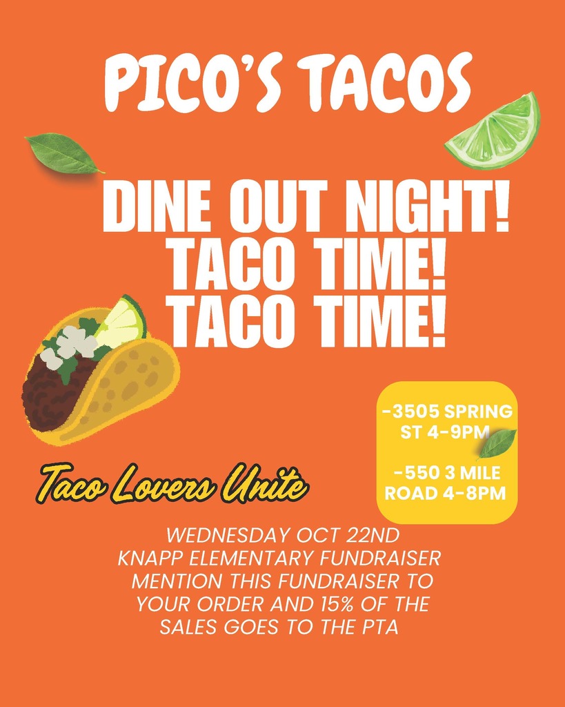 Pico's Dine out Night. Wednesday October 22nd from 4pm - 9pm. 