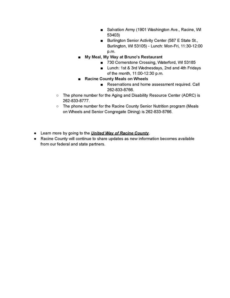 Racine County Food Pantry Options