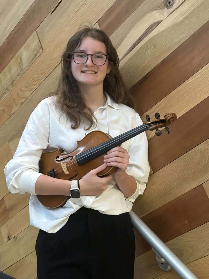 Emma Jarrett and Ava Spackman of Case High School at the WSMA State Honors Music Project