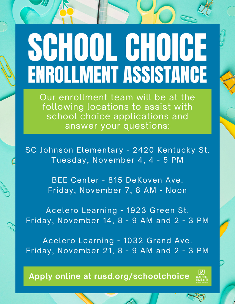 School Choice Enrollment Assistance Flyer - English (find dates and locations included in the main post)