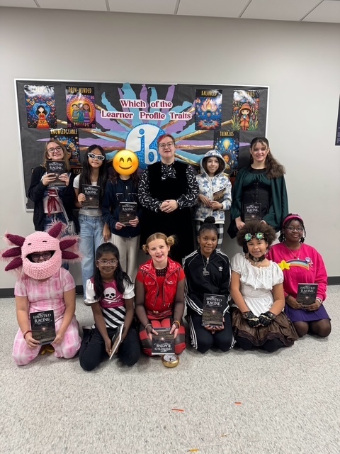 Scary Story Contest Winners with author of Haunted Racine, Rory Graves.