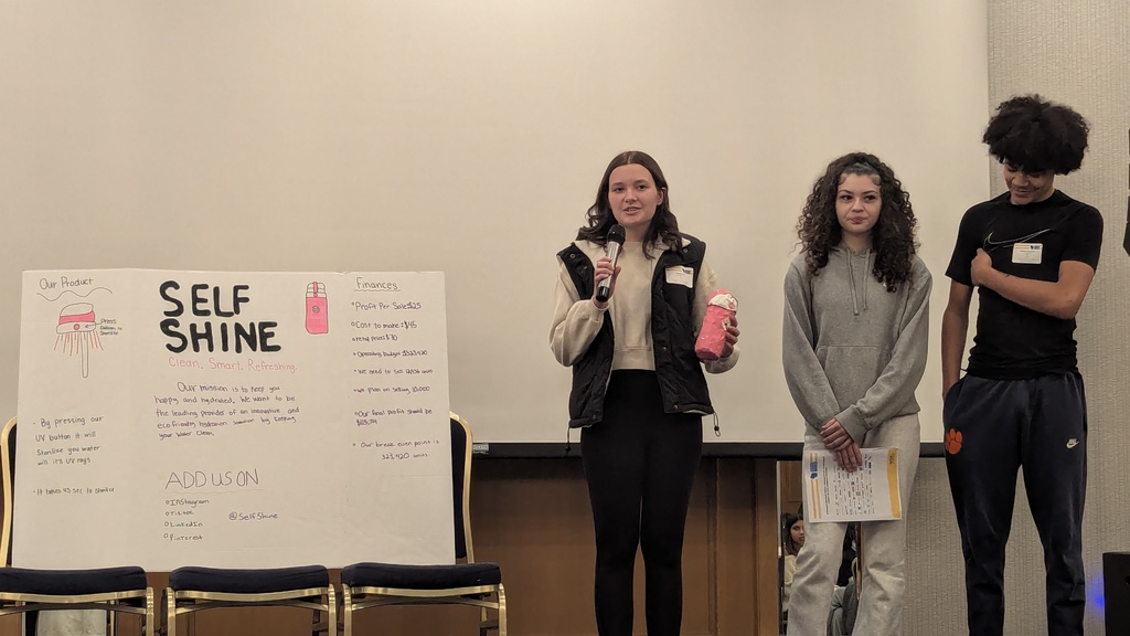 On Thursday Nov. 17th, the Juniors in the Business Pathway at Park attended the MINI Business World field trip at the Omni Hotel. MINI Business World is a one-day immersive program where students practice building a business from the ground up. Students come up with a full business plan including creating a new product, building a prototype, creating a marketing plan, and forming a budget. Students leave MINI Business World with a better understanding of business principles, entrepreneurship, career opportunities in Wisconsin, and the important role businesses play in our communities. During the presentations, the team of Amanda Avis, Jordyn Williams, and DJ Williams beat out all the other teams with their product of a self cleaning water bottle, Self Shine. Congratulations!