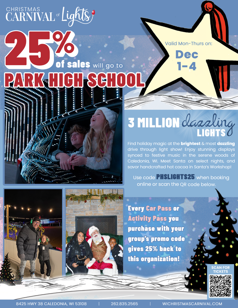 Help support Park High School and get yourself in the Holiday Spirit! Use the code and 25% of all sales comes back to the school! #tistheseason #family #onthehunt #PantherPride