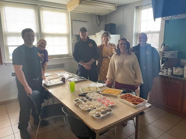 Dropping food off at Fire House 4 