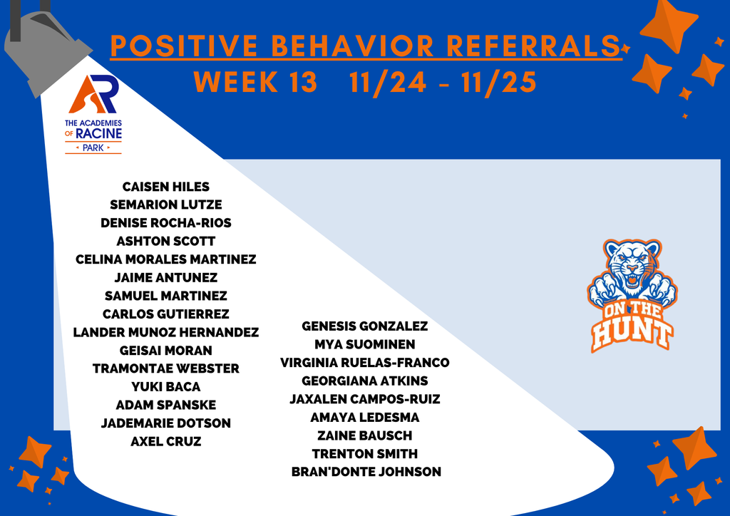Only two days this school week did not slow these Panthers down! Each received a Positive Behavior Referral for displaying #PantherMentality. Keep up the great work! Only 6 weeks left in the semester! #onthehunt #letseat #PantherPride 