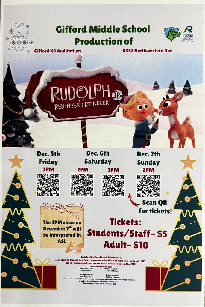 Middle School Production of Rudolph the Red-Nosed Reindeer