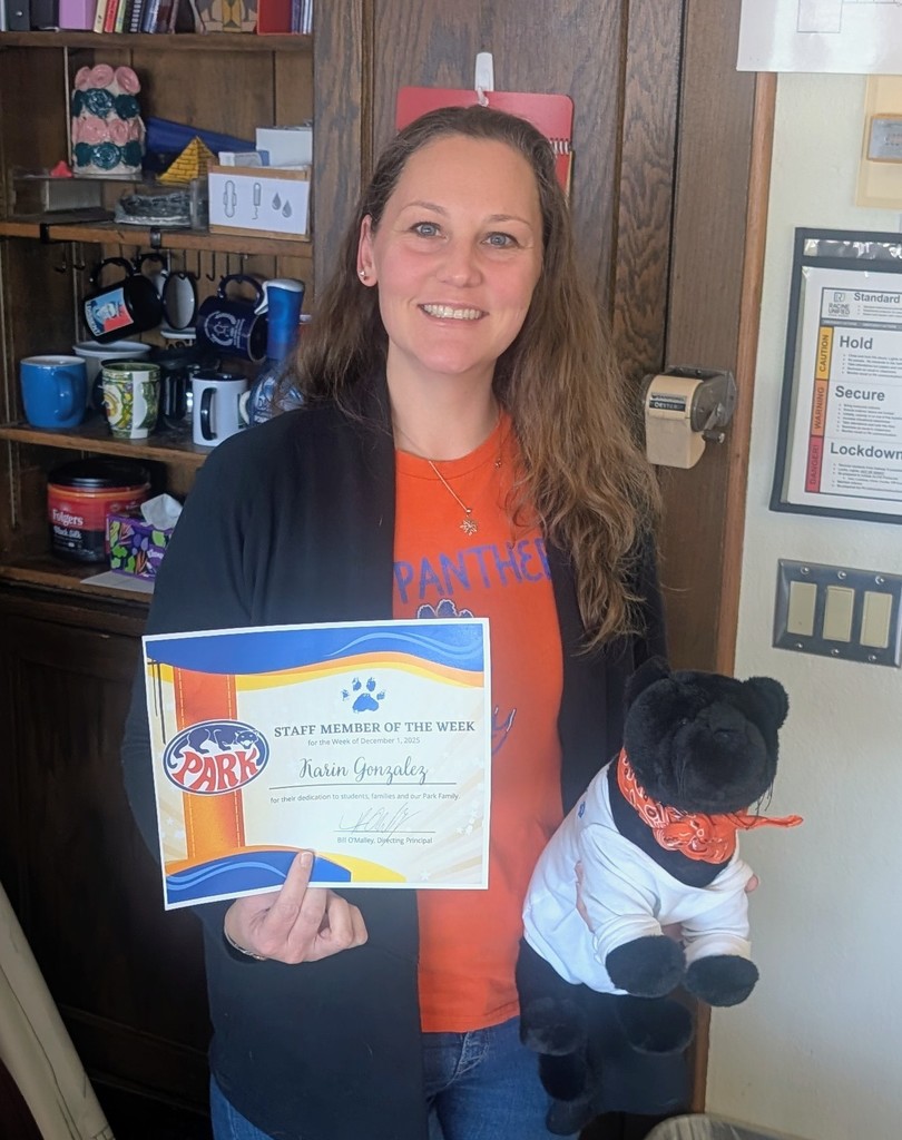 Give it up to our Park Staff Member of the Week, Karin Gonzalez!!!! Karin is a social studies teacher within our Freshman Academy and teaches US History, World History and our PACC African American History class.  Karin does a great job at building relationships within her class and increasing her numbers with in our dual credit African American History Class.  Karin is also a great promoter of Park and thankful for all the work she puts in! #onthehunt #letseat #PantherPride 