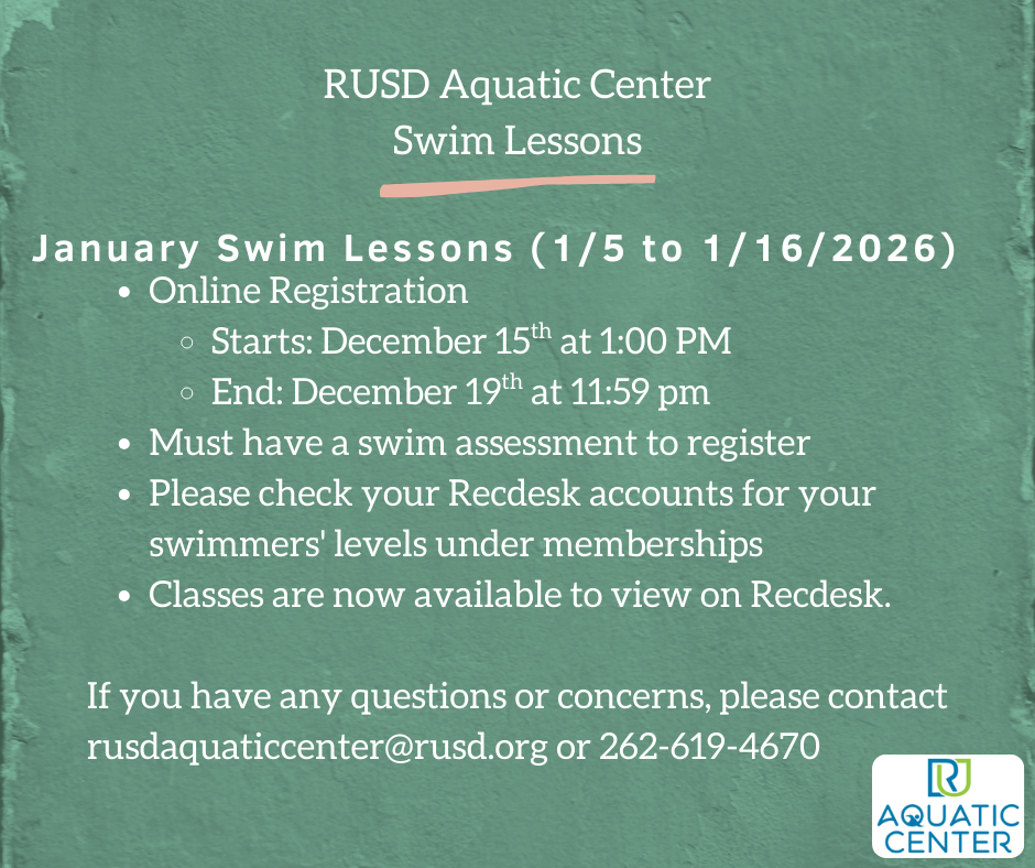 RUSD Aquatic Center Swim Lessons