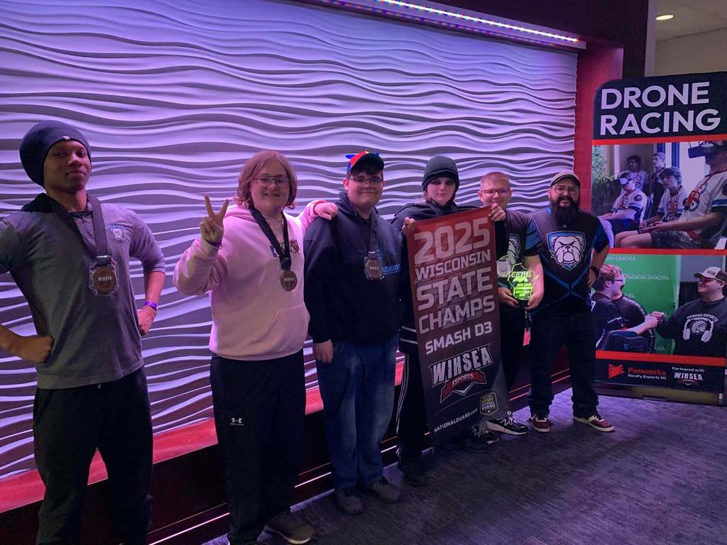 Group photo of REAL's 2025 State Champs for D3 Smash Bros.