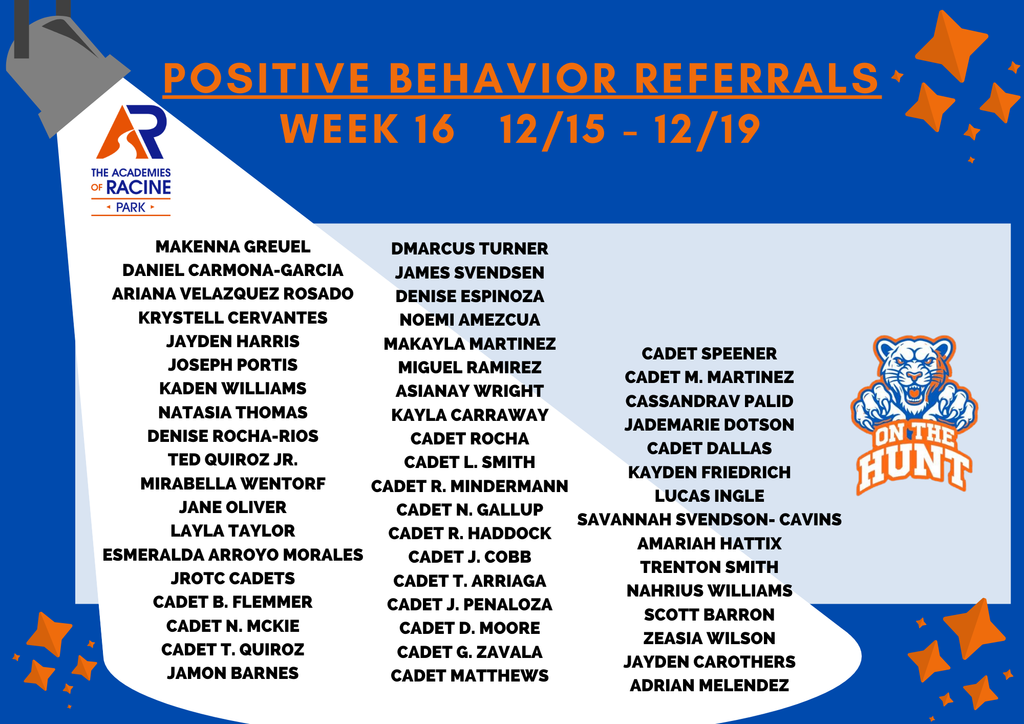 We had a great last week before Winter Break and these #Panthers also took home a positive referral to end 2025!!! #onthehunt #PantherPride #letseat 