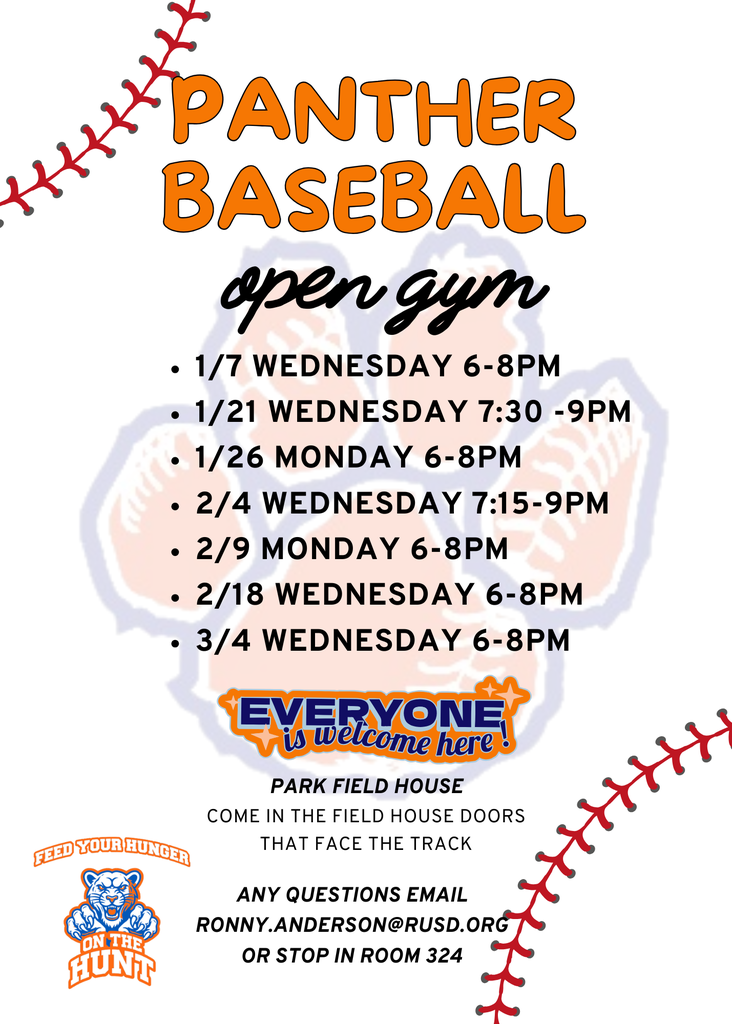 Feels a bit like Spring....almost that time for baseball!!!! Open gyms are open to all!! Great way to stay active and improve those skills before March! #onthehunt #letseat #PantherPride 