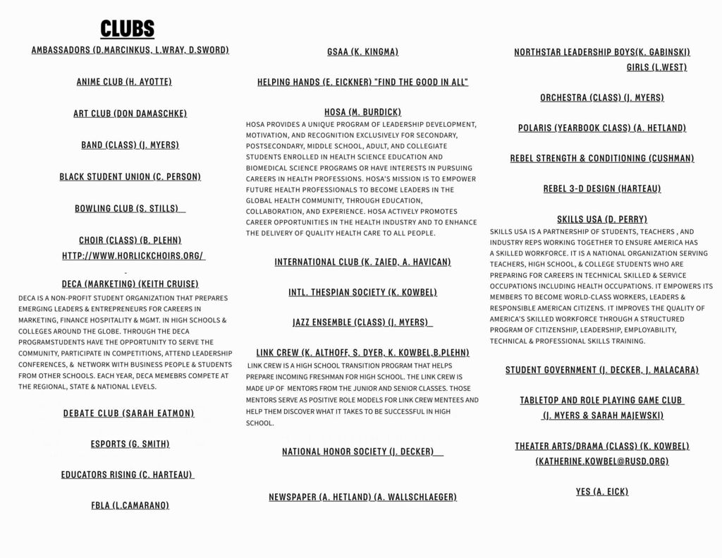 Clubs & Actvities