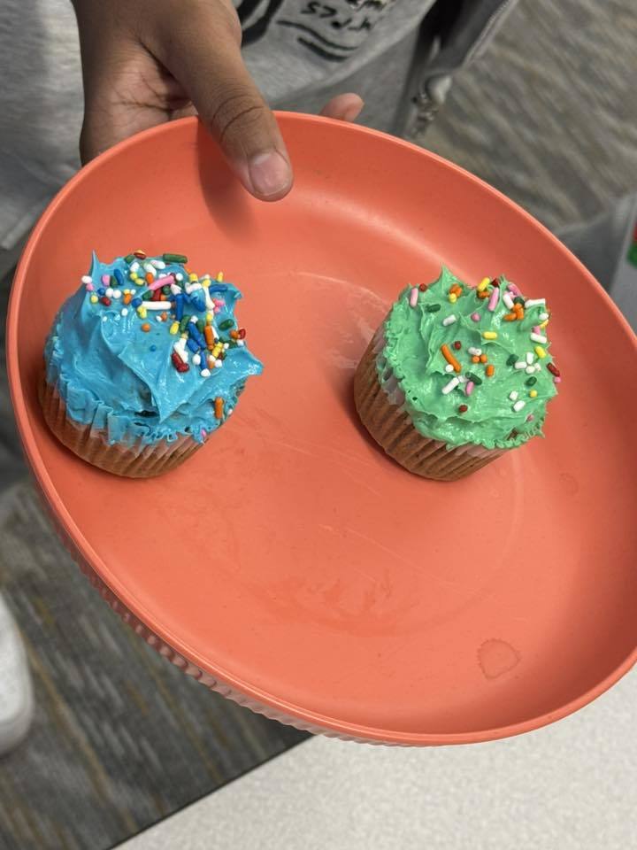 Cupcakes designed by students.