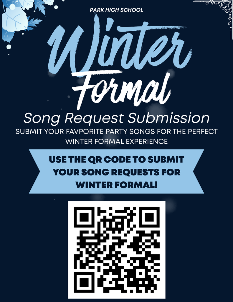 💃🕺Park's Winter Formal will be Saturday, January 31st from 7-10pm! Students can purchase tickets for $5 the week of the dance.  Students with no truancies this month will receive a FREE ticket! #onthehunt #winterformal #letseat 