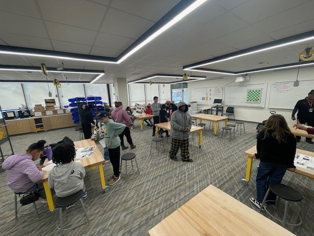 Students at the career fair.