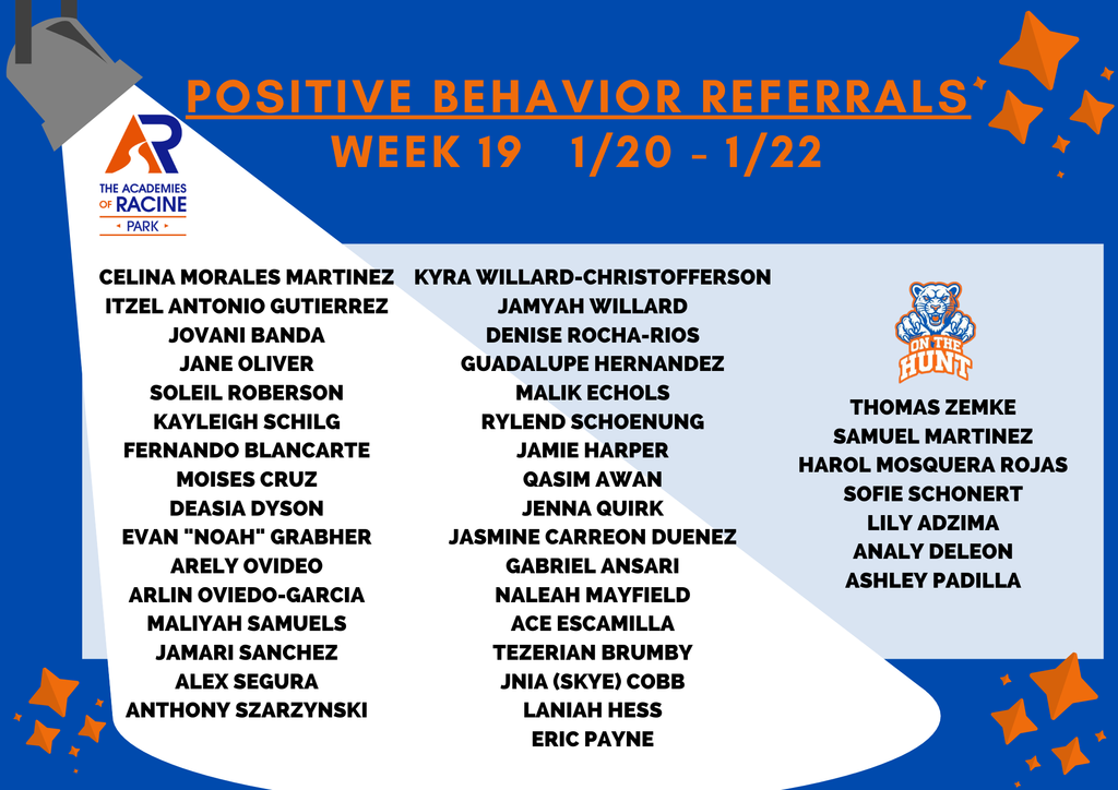 Final week of the semester and these Panthers each earned a Positive Behavior Referral on a short week!!! Great job modeling that Panther Mentality! #onthehunt #letseat #PantherPride 