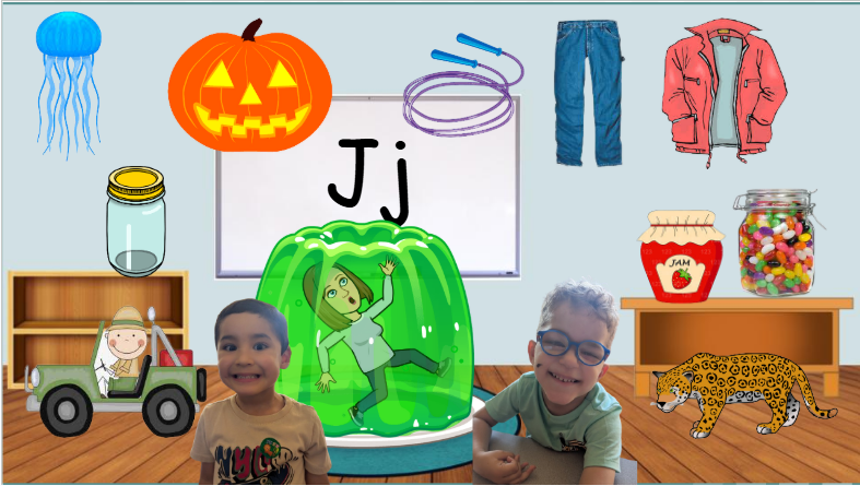 Letter J slide featurin g students whose name starrts with J.