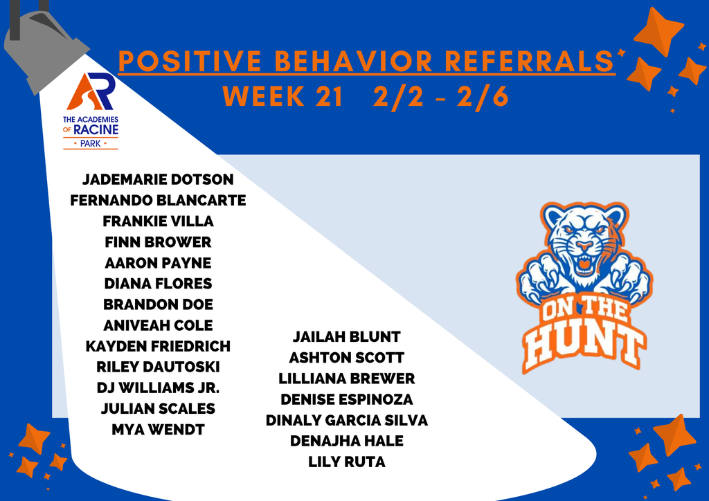 Congrats to these Panthers!!!! All of them received a positive behavior referral for this past week!!! Keep up the great work! #onthehunt #PantherPride #letseat