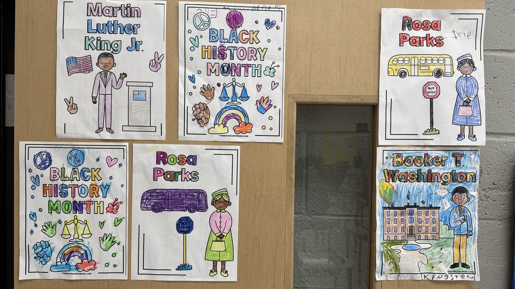 Black History Month door decorations at RUSD schools