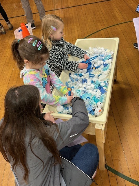 Children at Sensory Bin