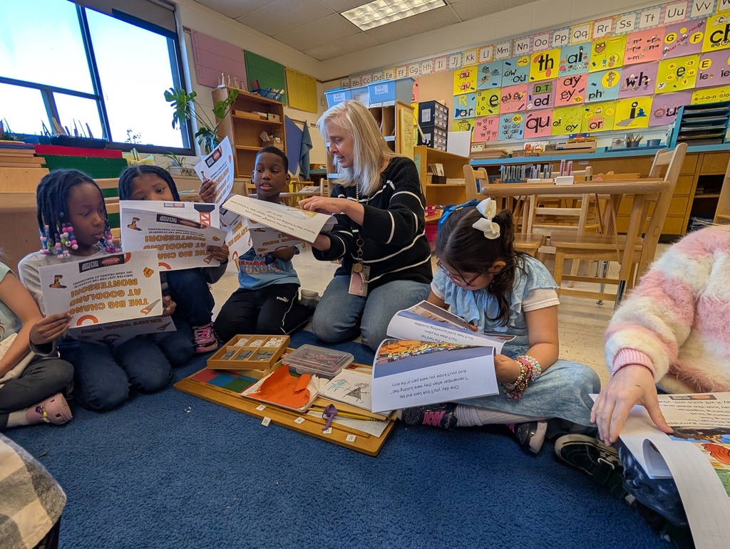 Meagan DeGroot, of Hunzinger Construction, visiting classrooms at Goodland Montessori and SC Johnson Elementary for National Women in Construction Week.